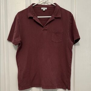 Sunspel Men's Polo Shirt in Burgundy